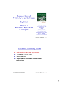 Multimedia Networking Applications and Transport