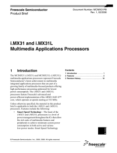 i.MX31and i.MX31L Multimedia Applications Processors