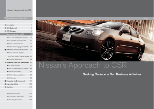 Nissan's Approach to CSR / Nissan CSR Scorecard