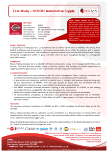 ISO at Nissan Trading Europe Ltd ISO9001