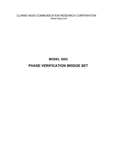 PHASE VERIFICATION BRIDGE SET - Clarke-Hess