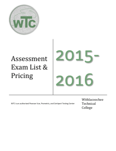 Assessment Exam List & Pricing - Withlacoochee Technical College
