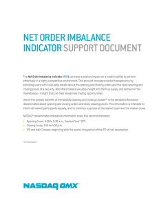 NET ORDER IMBALANCE INDICATOR SUPPORT DOCUMENT