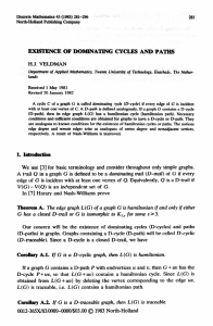 ExlSIENCE OF DOMINATB.NG CYCLES AND PATHS