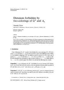 Distances forbidden bY two-colorings of Q3 and A