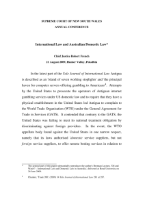 International Law and Australian Domestic Law* In the latest part of