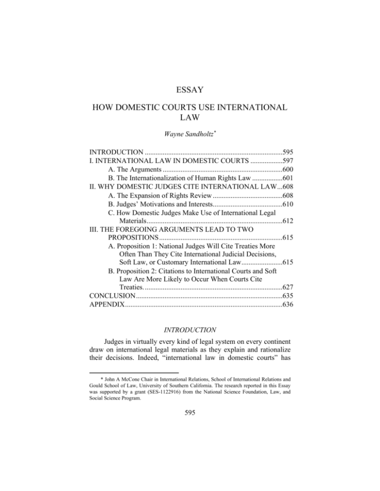 international law and domestic law essay