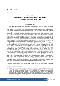 Supremacy Lost: International Law Meets Domestic Constitutional