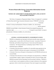 Western Renewable Energy Generation Information System WREGIS