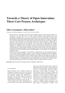 Towards a Theory of Open Innovation: Three Core Process Archetypes