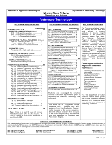Veterinary Technology Degree Sheet
