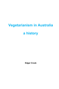 Vegetarianism in Australia a history