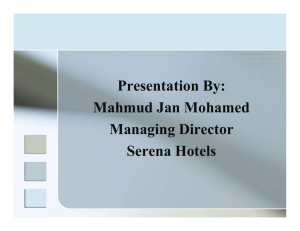 Presentation By: Mahmud Jan Mohamed Managing