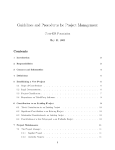 Guidelines and Procedures for Project Management - Coin-OR