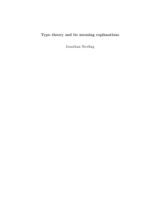 Type Theory and its Meaning Explanations
