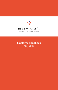 Employee Handbook May 2015 - Mary Kraft Staffing and HR Solutions