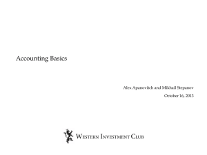 Accounting Basics - Western Investment Club