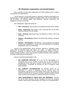 5S: Workplace organization and standardization