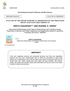 International Journal of Pharma and Bio Sciences ANALYSIS OF