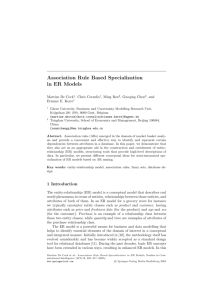 Association Rule Based Specialization in ER Models