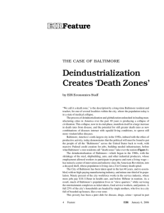 THE CASE OF BALTIMORE Deindustrialization Creates 'Death Zones'