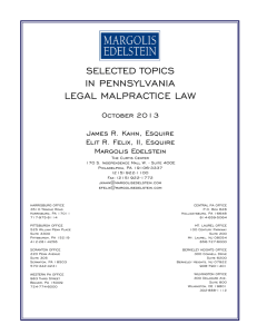 selected topics in pennsylvania legal malpractice law