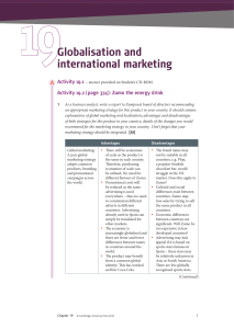 Globalisation and international marketing