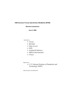 OMG Business Process Specification MetaModel (BPDM)