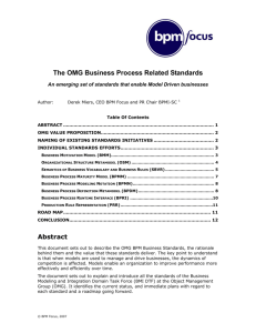 The OMG Business Process Related Standards