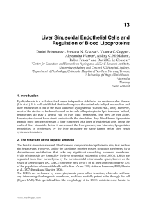 Liver Sinusoidal Endothelial Cells and Regulation of Blood