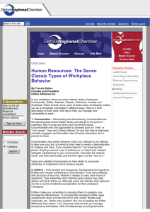 Human Resources: The Seven Classic Types of Workplace Behavior