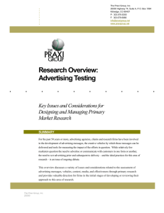 Research Overview: Advertising Testing
