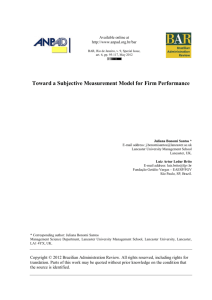 Toward a Measurement Model for Firm Performance
