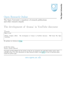 Open Research Online The development of 'drama' in YouTube