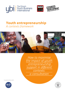 Youth entrepreneurship: A contexts framework