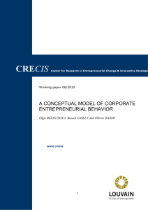 a conceptual model of corporate entrepreneurial behavior