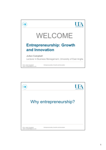 Entrepreneurship: Growth and Innovation