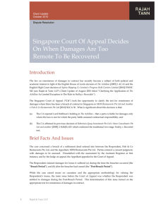 Singapore Court Of Appeal Decides On When Damages Are Too