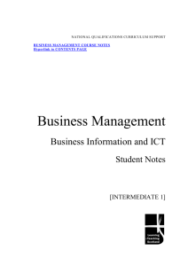 Business Management: Business Information and ICT