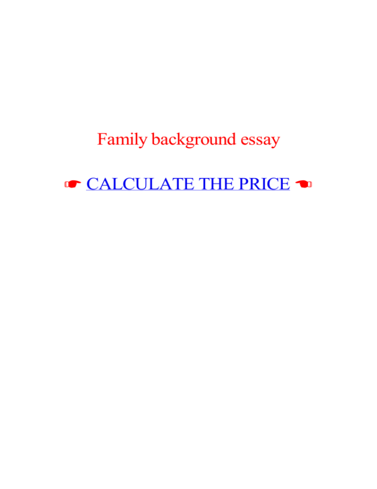 family and educational background essay