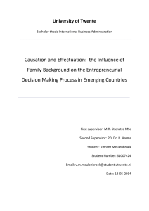 Causation and Effectuation: the Influence of Family Background on