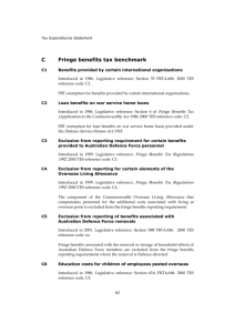 C Fringe benefits tax benchmark