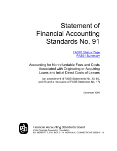 Statement of Financial Accounting Standards No. 91