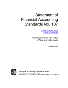 Statement of Financial Accounting Standards No. 107