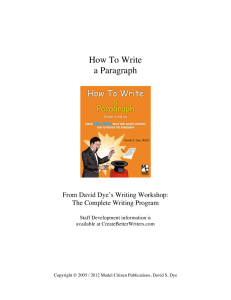 How To Write a Paragraph