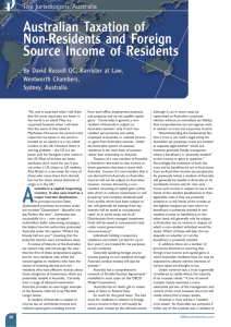 Australian Taxation of Non-Residents and Foreign Source Income of