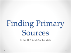 Finding Primary Sources