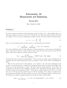 Astronomy 16 Homework #4 Solutions - Harvard