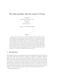 The Solar parallax with the transit of Venus - OCA