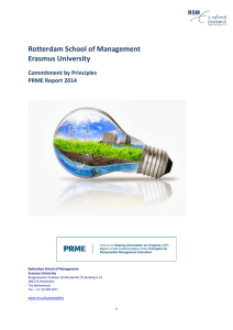 PRME Report - Rotterdam School of Management, Erasmus University